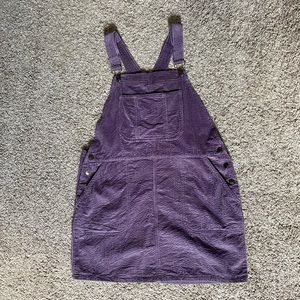 Purple Corduroy Overall Dress